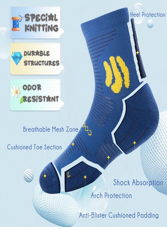 BRISIRA Coolmax Bamboo Viscose Kids Socks Compression Athletic Hiking Running Sports Boys Socks Moisture Wicking for Youth - Image 3